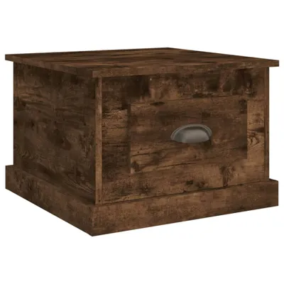 Image de vidaXL Table basse chêne fumé 50x50x35 cm bois composite