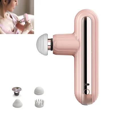 Produktbild von Mini-Massagepistole, tragbare Tiefengewebemassagepistole, kompakt, leise und praktisch für Muskulaturmassage, einfach zu bedienen - rosa