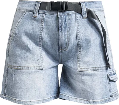 Produktbild von RED by EMP Damen hellblaue Jeans Shorts mi Gürtel 29