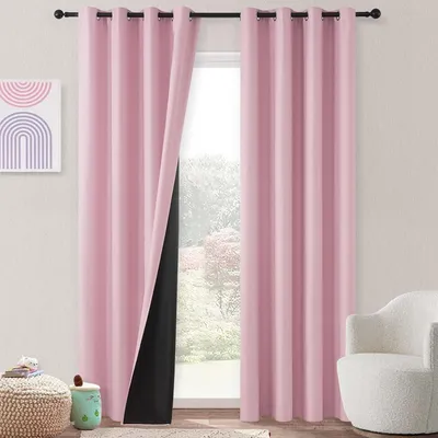 Image de Rideau occultant avec œillets - Rideaux pour chambre d'enfant, modèle fille - Rideau 100% occultant - Isolant thermique - Rideaux pour salon