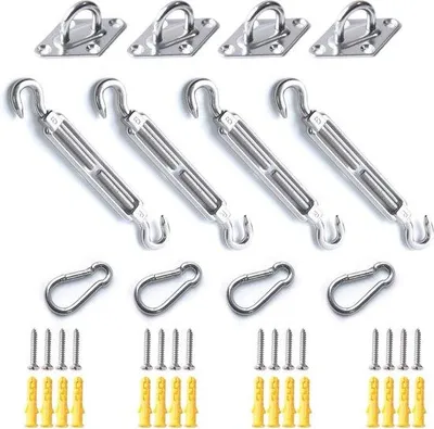 Produktbild von Famanu Befestigungsset für Sonnenschirme - 304 Edelstahl - 12-teilige Set mit Schrauben für Stabilität