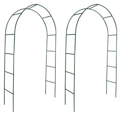 Productafbeelding van Zimilo rozenboog, set van 2, tuinboog van ijzer, 140 x 39 x 240 cm, plantenboog, klimboog voor klimplanten, donkergroen