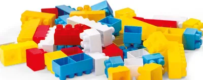 Produktbild von Bauklötze Set für Kinder ab 18 Monaten, 85 Teile mit Rädern, 74,5x51x29,5 cm
