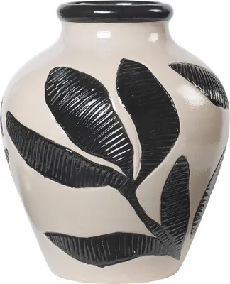 Produktbild von Broste Copenhagen Herbert Vase black/rainy day grey 30cm