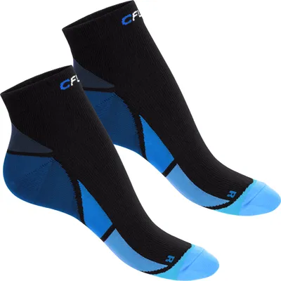 Produktbild von CFLEX Herren & Damen Sport Kompressionssocke (2 Paar) Kurzschaft Socken - Schwarz-Blau 43-46