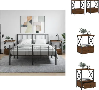 Produktbild von vidaXL Nachttische 2 Stk. Braun Eichen-Optik 50x41x65 cm Holzwerkstoff -  Nachttische