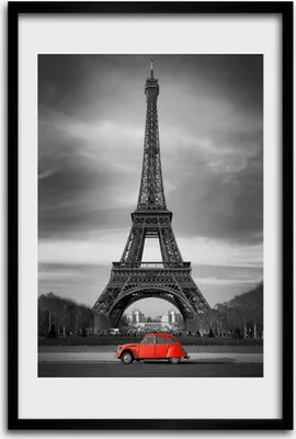 Produktbild von Bild - Bilderrahmen - 40 cm x 60 cm - MDF - Rahmen - Wandkunst - Eiffelturm Paris