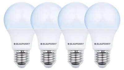 Produktbild von Blaupunkt Glühbirne e27 - Led Lampe - A60 Kaltweiß - 9W (80W Ersatz) - 900 Lumen - 6000K - Nicht-Dimmbar Matt - 4er Set