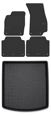 Produktbild von Gummimatten + Kofferraumwanne für Audi A8 D5 2018-2022 (Limousine, mit Subwoofer) – Schwarz, passgenau – Wielganizator