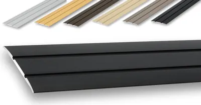 Produktbild von (9,80EUR/m) Übergangsprofil 38 x 1000 mm schwarz selbstklebend flach Nahtdeckprofil Dehnungsfugenprofil Abdeckleiste