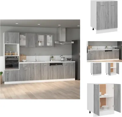 Image de vidaXL Armoire basse Gris Sonoma 60x46x81,5 cm Bois composite - Armoires de cuisine