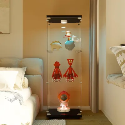 Image de Vitrine en verre à 3 étagères pour un rangement élégant
