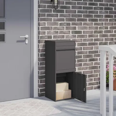 Produktbild von PUEAZU Paketdrop-Box mit Speicher Schwarz 41 x 38 x 103 cm Stahl - Briefkästen &33388