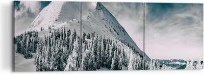 Produktbild von Bild auf Leinwand - Leinwandbild - 3 Teile - Dunkel Himmel Berg - 120x40cm - Wand Bild - Wanddeko - Wandbilder - Leinwanddruck - Bilder - Wanddekoration - Leinwand bilder - Wandbild - CA120x40-4459