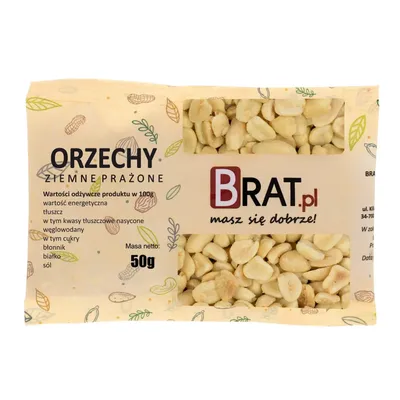 Zdjęcie produktu dla Orzechy ziemne prażone 50g Brat.pl