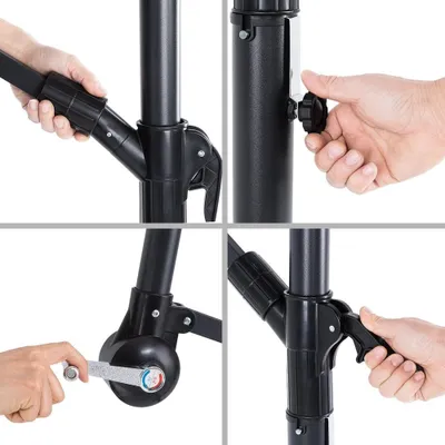 Immagine prodotto di Ombrellone solare a LED da giardino 330 cm, protezione UV 30+, idrorepellente