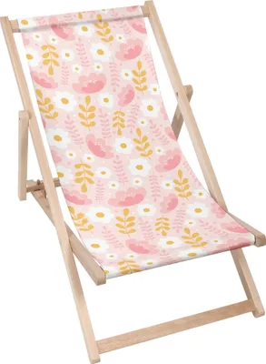 Image de Dreamroots Chaise longue pliante bois, bois de hêtre jusqu'à 130 kg, Chaise longue pliante avec réglage de l'inclinaison du dossier en 3 positions, Flowerstore
