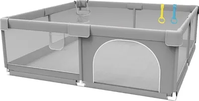 Immagine prodotto di Box, grigio chiaro, sicuro per bambini da 0 a 6 anni, grigio chiaro 1,2x1,5M