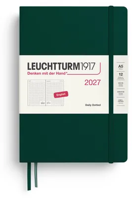 Produktbild von LEUCHTTURM1917 Tageskalender 2027 Dotted Medium (A5) - Englisch, Forest Green, 1