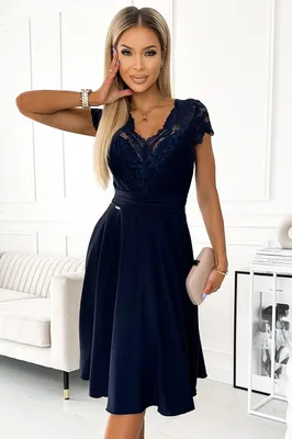 Obrázek produktu pro Numoco Dámské krajkové šaty Linda navy L