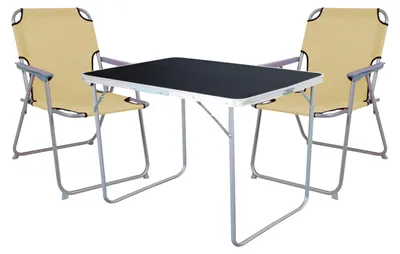 Image de set de camping 3 pièces table de camping + 2 chaises de camping chaise pliante