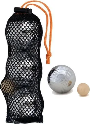 Zdjęcie produktu dla Zestaw Kul do Pétanque K-RO, 560 g, Stal Chromowana, Średnica 70 mm, Grubość 2.5 mm, Cochonnet w Zestawie