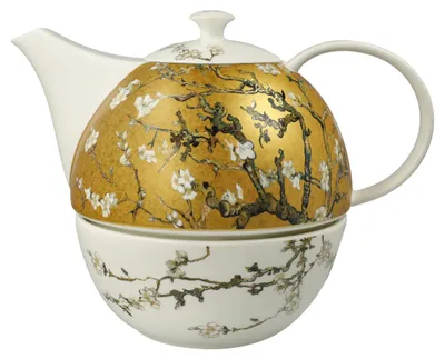Produktbild von Goebel Teekanne mit Stövchen Van Gogh - Mandelbaum, Fine Bone China, 1.2 L, 67075211