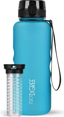 Produktbild von uberBottle softTouch Trinkflasche mit Fruchtbehälter 1500ml / Sky Blue/ 720DGREE
