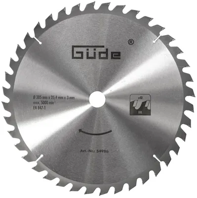 Produktbild von GÜDE Holzsägeblatt HM 305x25,4 mm - 40 Zähne - Ersatzblatt Sägeblatt