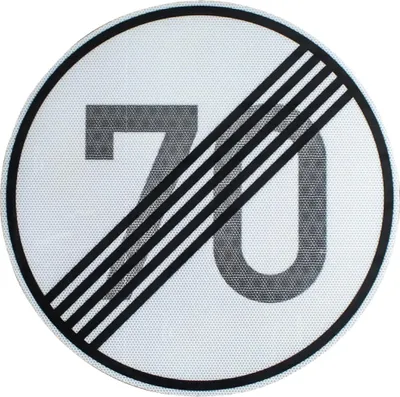 Produktbild von Original Verkehrszeichen Nr. 278-70 ENDE 70 km/h  Geburtstagsgeschenk RAL StVO Verkehrsschild Straßenschild Schild Schilder Straßenschilder 600 mm RA2