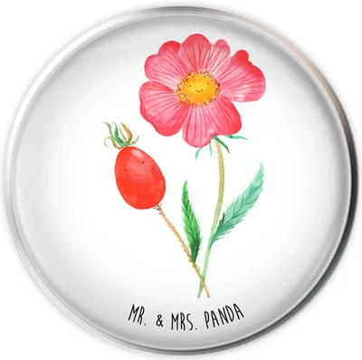 Produktbild von Mr. & Mrs. Panda Waschbecken Ablaufstopfen Blume Hagebutte - Weiß - Geschenk, Blumen Deko, abfluss stöpsel, waschbeckenstöpsel, Schlechte Gedanken, Lebensfreude