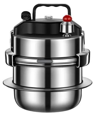 Produktbild von Tragbarer Mini Schnellkochtopf 1,6 l - Camping Drucktopf - 304 Edelstahl - schnelle sichere Zubereitung - für Camping und Wohnmobil