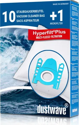 Produktbild von Dustwave® 10 Staubsaugerbeutel für Base BA 2000 / BA2000 - hocheffizient mit Hygieneverschluss - Germany
