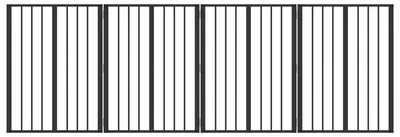 Zdjęcie produktu dla vidaXL Bramka dla psa, 4 szt., czarna, 60 x 80 cm, stal ocynkowana
