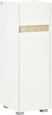 Produktbild von kleankin Badezimmerschrank mit Schublade und Unterschrank mit verstellbarem Regal, Mehrzweck-Holzmöbel, 30 x 33 x 88 cm, weiß
