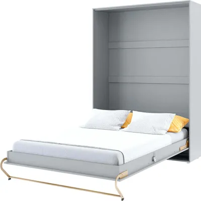 Produktbild von Furniture24 Schrankbett Concept PRO Vertikal, Wandklappbett, Bettschrank, Wandbett, Schrank mit integriertem Klappbett, Funktionsbett 140 x 200 cm, Grau, Vertikal
