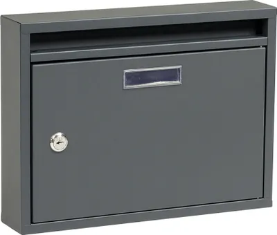 Produktbild von Außenbriefkasten BK.24.AM Stahl anthrazit 24x32x6 cm mit Namensschild