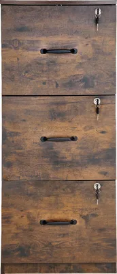 Image de SucceBuy Armoire à dossiers avec 3 tiroirs et serrure pour le bureau et le rangement