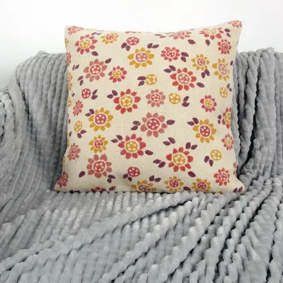 Zdjęcie produktu dla Poszewka na poduszkę 45 x 45 cm ( Chiffa Spice ) - 100% bawełna - Wysokiej jakości poszewka na poduszkę z zamkiem błyskawicznym