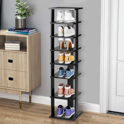 Produktbild von GOPLUS Schuhregal mit 7 Regalfächern, Platzsparender Schuhschrank, Schuhständer, Multifunktionale Schuhablage, Glattes Furnier, für Wohnungen Büros