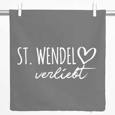 Produktbild von Huuraa Kissenbezug St. Wendel verliebt 40x40cm Steel Grey Baumwolle Dekokissenbezug Geschenkidee