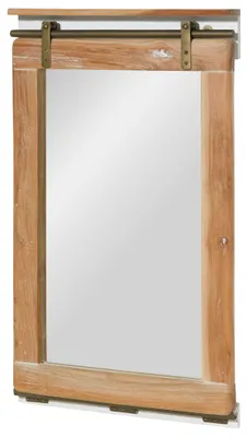 Immagine prodotto di MASSIVMOEBEL24 | Specchio da parete in legno di mango 60x8x100 laccato bianco RAILWAY #563