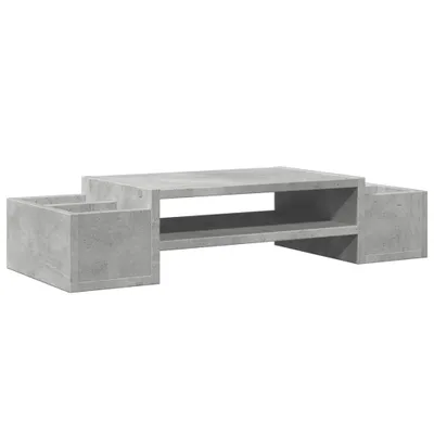 Zdjęcie produktu dla vidaXL Podstawa pod monitor z miejscem do przechowywania betonowa szara 70x27x15 materiał drewnopochodny