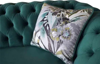 Zdjęcie produktu dla Turkusowa designerska sofa 3 fotele Chesterfield Tapicerka kanapy Luksusowa klasyczna tkanina