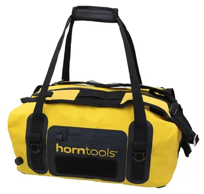 Wasserdichte Expeditionstasche 60 L, gelb, Duffle Bag, Rucksack tragbar