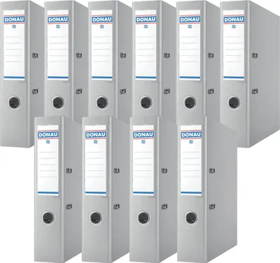 Produktbild von DONAU Premium Ordner Breit 10er Pack/DIN A4 / 7,5 cm / 10 Stück/Grau/Kunststoffb