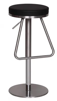 Produktbild von Barhocker WL1.291 Schwarz Edelstahl höhenverstellbare Sitzfläche 54 - 79cm | Design Barstuhl mit Rückenlehne | Bistrohocker Barsitz Gepolstert | Thekenhocker 360° Drehbar | Tresenstuhl Modern