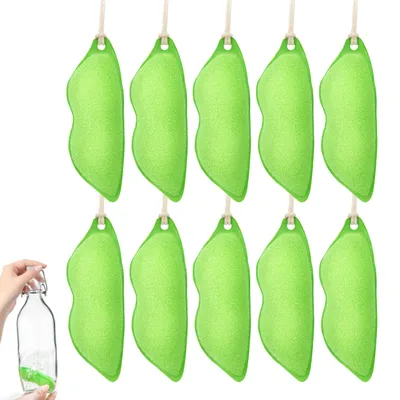 Flaschenreinigungsspons Erbsenform, 10 Stück, Grün
