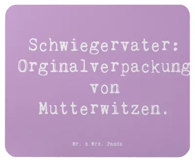 Produktbild von Mr. & Mrs. Panda Mouse Pad Spruch Schwiegervater Witze - Lavendeltraum - Geschenk, Dankeschön, pc mousepad, Dankbarkeit, Familie, Verwandtschaft, Liebe, mausunterlage