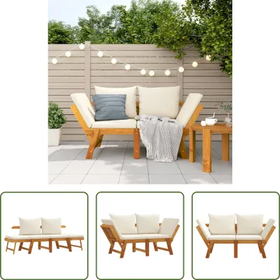 Produktbild von The Living Store Gartenbank mit Kissen 2-in-1 Massivholz Akazie